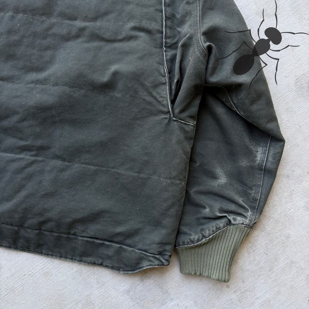 Carhartt green quilted hooded work wear jacket - Picture 8 of 9